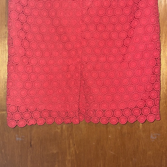 •CYNTHIA ROWLEY•TOMATO GEOMETRIC CROCHET PATTERN 100% LINED PENCIL SKIRT SIZE 2 - Picture 6 of 9